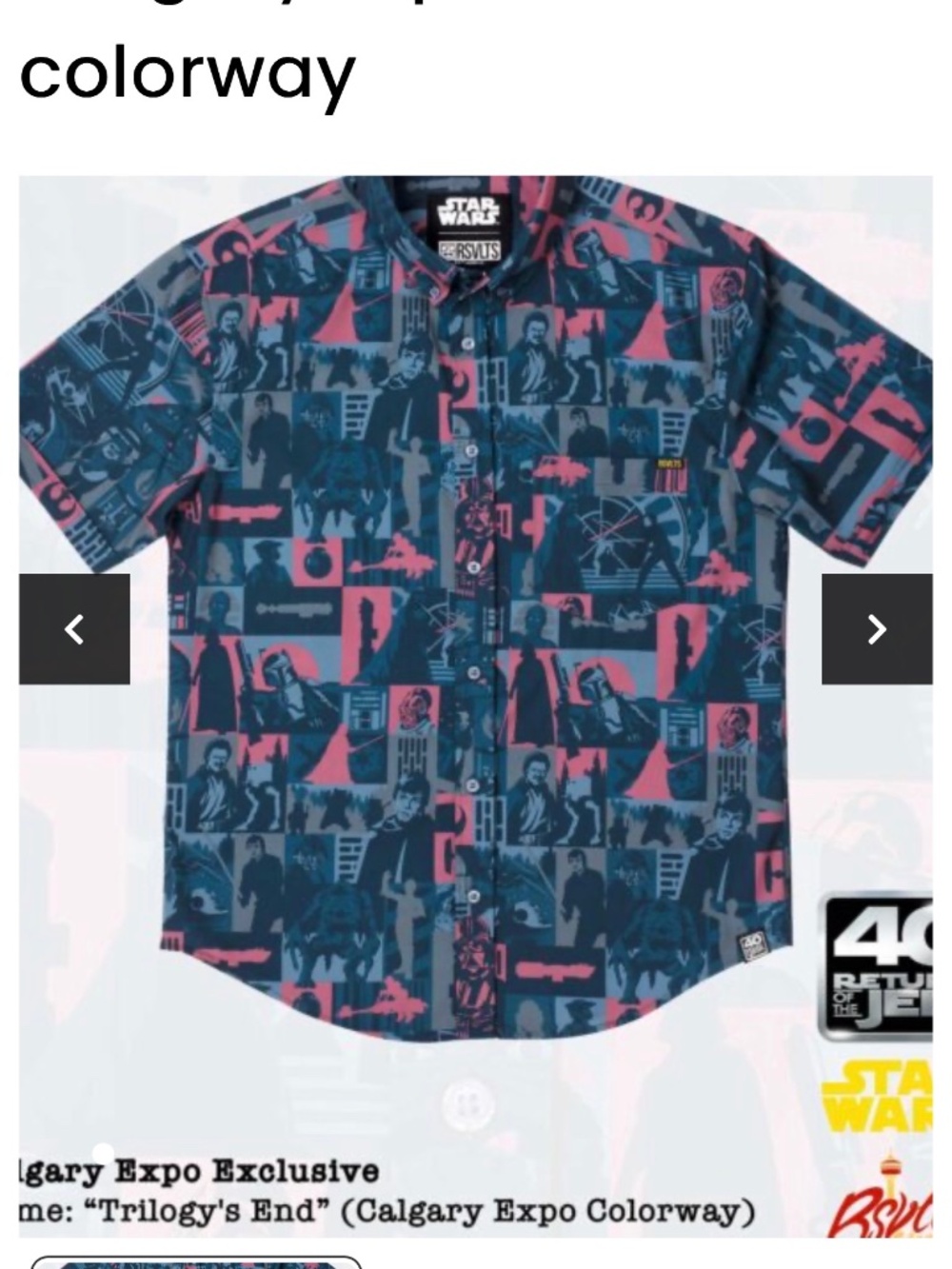 RSVLTS Star Wars Trilogy's End Calgary Expo Exclusive Shirt